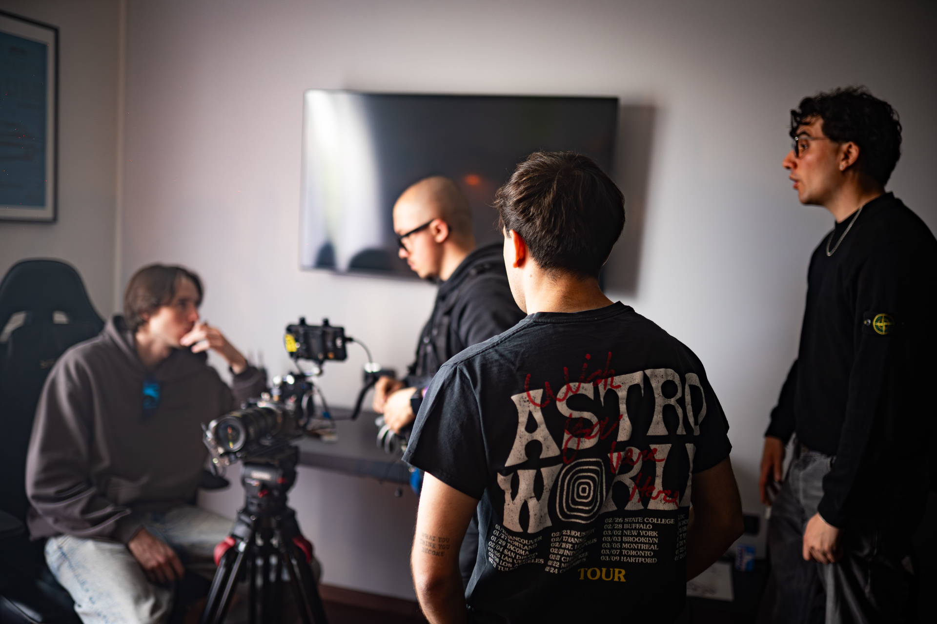 Behind the scenes — crew with camera
